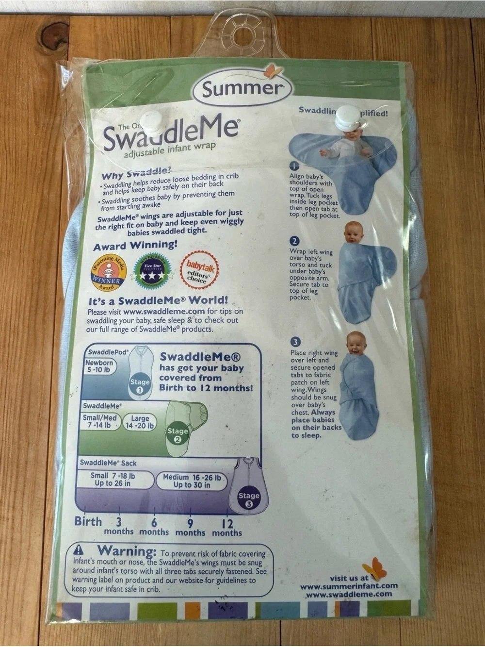SwaddleMe Adjustable Infant Wrap - Large/ Light Blue